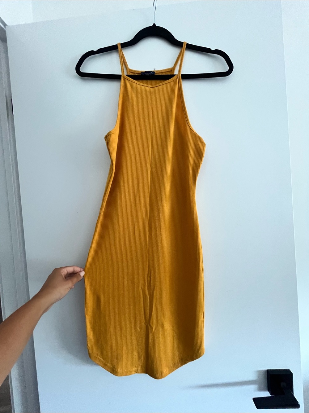 Urban Outfitters Mustard Ribbed Mini Dress